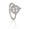 Anillo nudo de bruja con piedras plata de ley