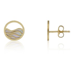 Pendientes ondas nácar oro...