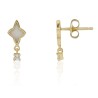 Pendientes estrella con nácar oro 18 quilates