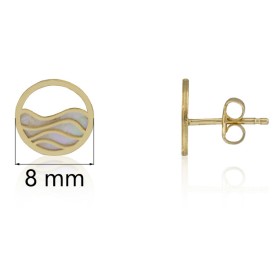 Pendientes ondas nácar oro 18 quilates