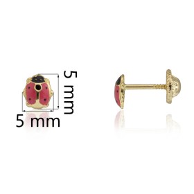 Pendientes mariquita oro 18 quilates