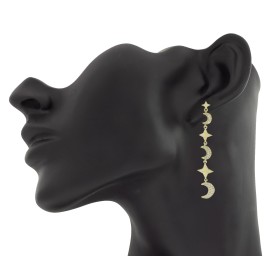 Pendientes estrellas y lunas plata de ley