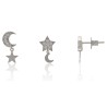 Pendientes luna y estrella plata de ley