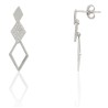 Pendientes rombo triple plata de ley