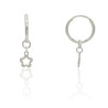 Pendientes de aro con flor plata de ley