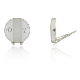 Cubrebotones banda matizada plata de ley 925