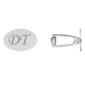 Gemelos oval lisos plata de ley