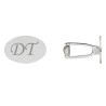 Gemelos oval lisos plata de ley