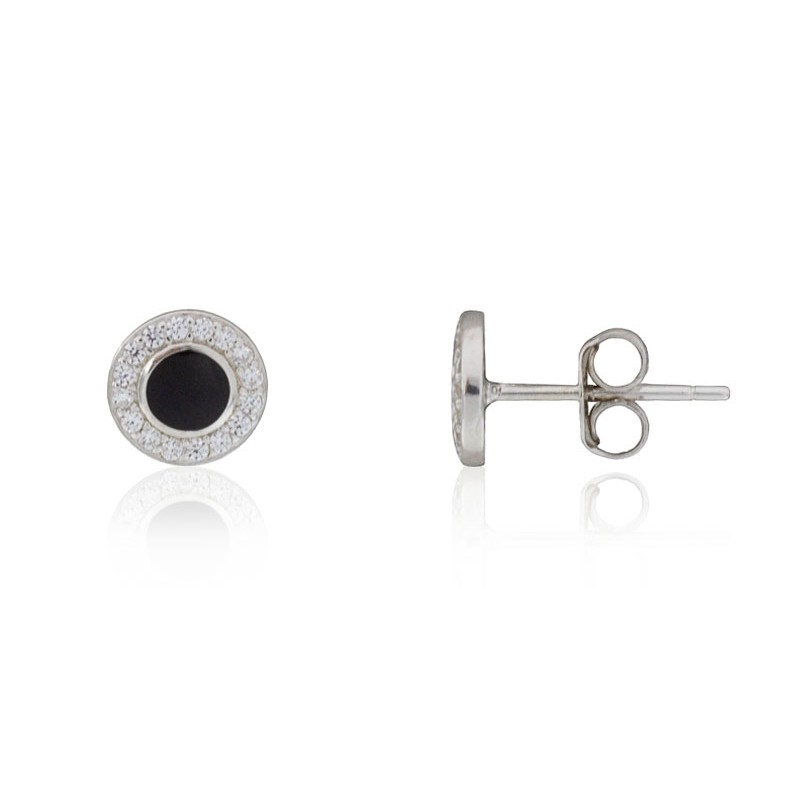 Pendientes ónix plata de ley