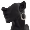 Pendientes largos oval calados plata de ley