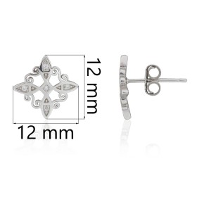 Pendientes nudo de brujas con piedras plata de ley