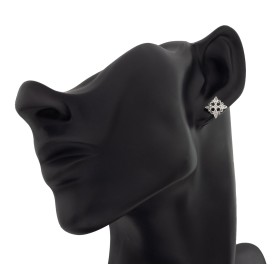 Pendientes nudo de brujas con piedras plata de ley