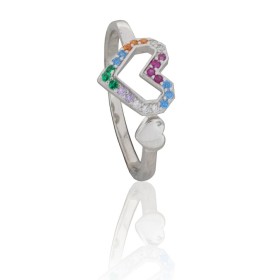 Anillo doble corazón con...