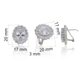 Conjunto pendientes y anillo con piedras plata de ley