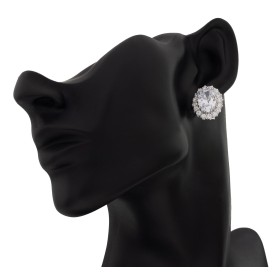 Conjunto pendientes y anillo con piedras plata de ley