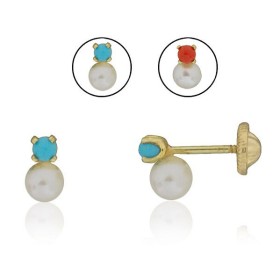 Pendientes perla y piedra...