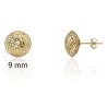 Pendientes media bola calada oro 18 quilates