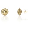 Pendientes media bola calada oro 18 quilates
