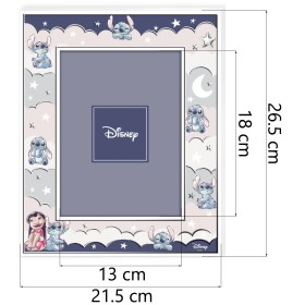 Marco de fotos Lilo & Stitch madera con plata bilaminada