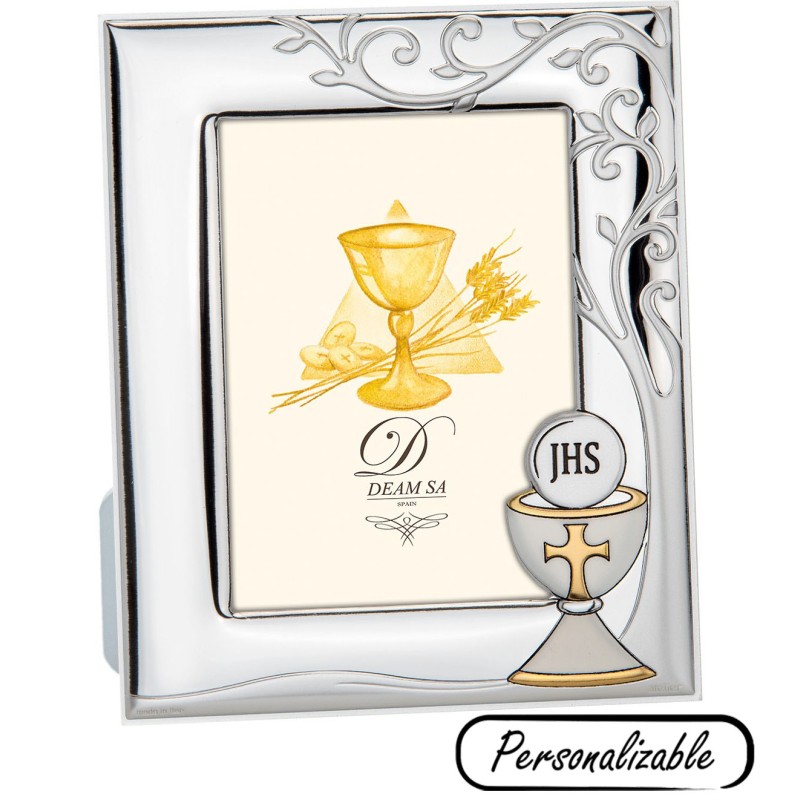 Marco de fotos comunión plata bilaminada - JHS
