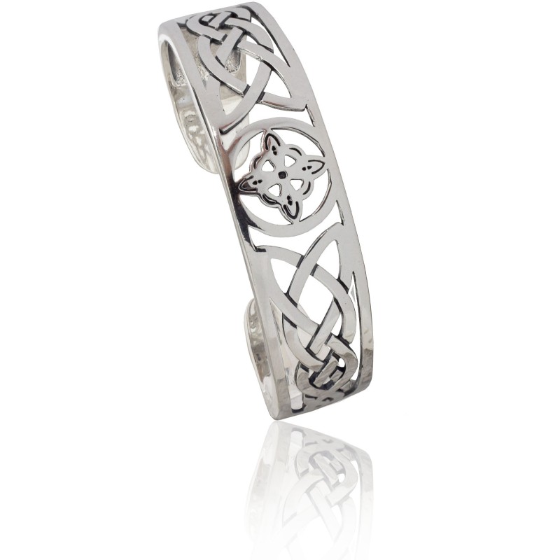 Brazalete nudo de bruja plata de ley