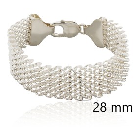 Pulsera malla plata de ley