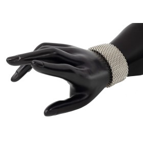 Pulsera malla plata de ley