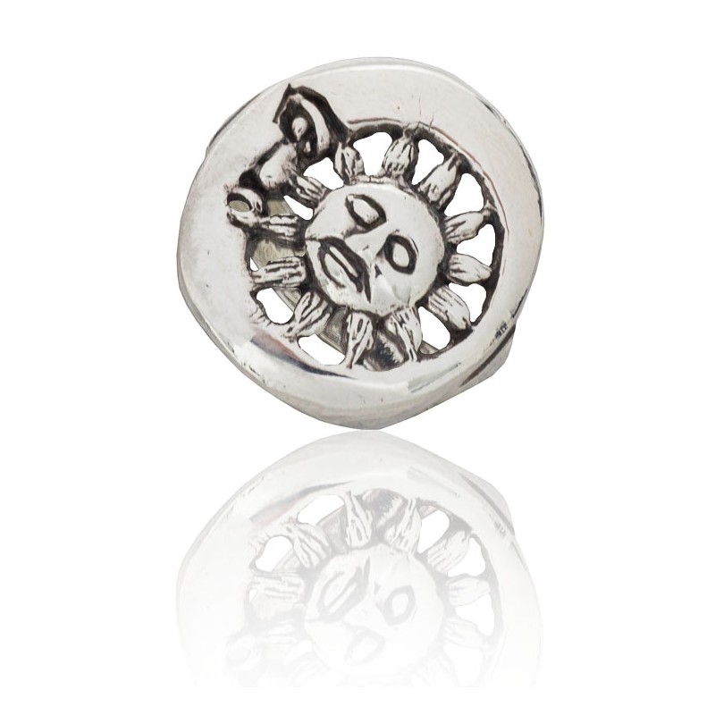 Anillo sol y luna plata de ley