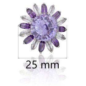 Anillo flor piedras plata de ley