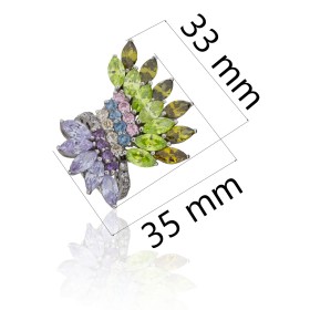 Anillo con piedras de colores plata de ley