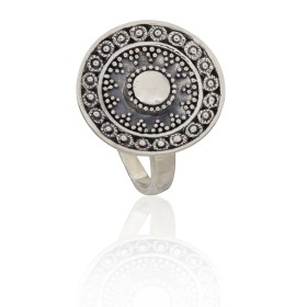 Anillo sol tribal plata de ley
