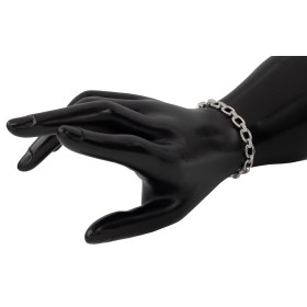 Pulsera eslabón y tramo con circonitas de plata de ley
