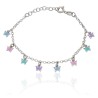 pulsera infantil con mariposas plata de ley