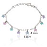 pulsera infantil con mariposas plata de ley