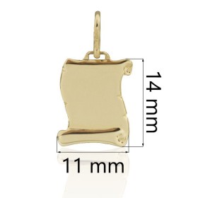 Colgante pergamino personalizable oro 18 quilates