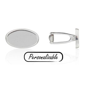 Gemelos ovalados de plata...