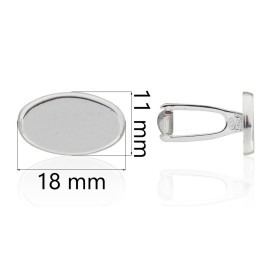 Gemelos ovalados de plata de ley 925 personalizables