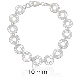 Pulsera de Eslabones Calados en Plata de Ley