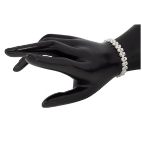 Pulsera eslabones geométricos plata de ley