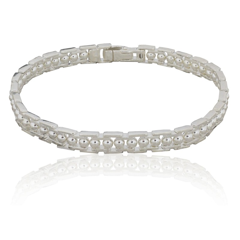 Pulsera esferas plata de ley
