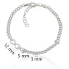 Pulsera infinito con circonitas y cadena barbada  plata de ley