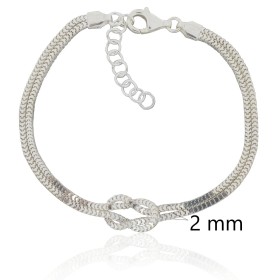 Pulsera doble veneciana con nudo plata de ley