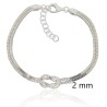 Pulsera doble veneciana con nudo plata de ley