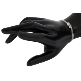 Pulsera doble veneciana con nudo plata de ley