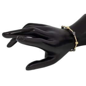 Pulsera de bolas con baño de oro y rutenio plata de ley