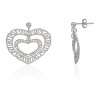 Pendientes de doble corazón en plata de ley