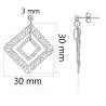 Pendientes dobles en forma de rombo en plata de ley
