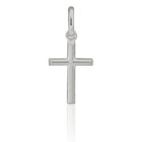 Cruz clásica de tubo en plata de ley