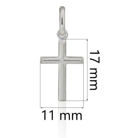 Cruz clásica de tubo en plata de ley