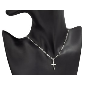 Cruz clásica de tubo en plata de ley